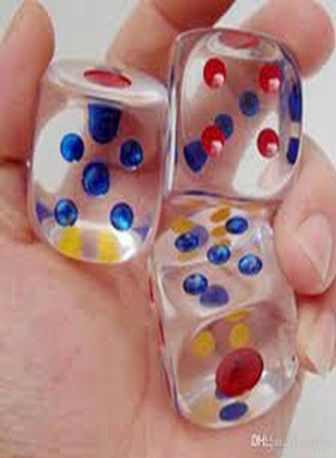 MOREL Pack of 3 Transparent Big DICE 2.5 CM with Multi Color DOTS - for Playing Snake and Ladder Ludo, JHENGA, Pub Party, Picnic, Business Game, Board Game Accessories Board Game. - Image 4